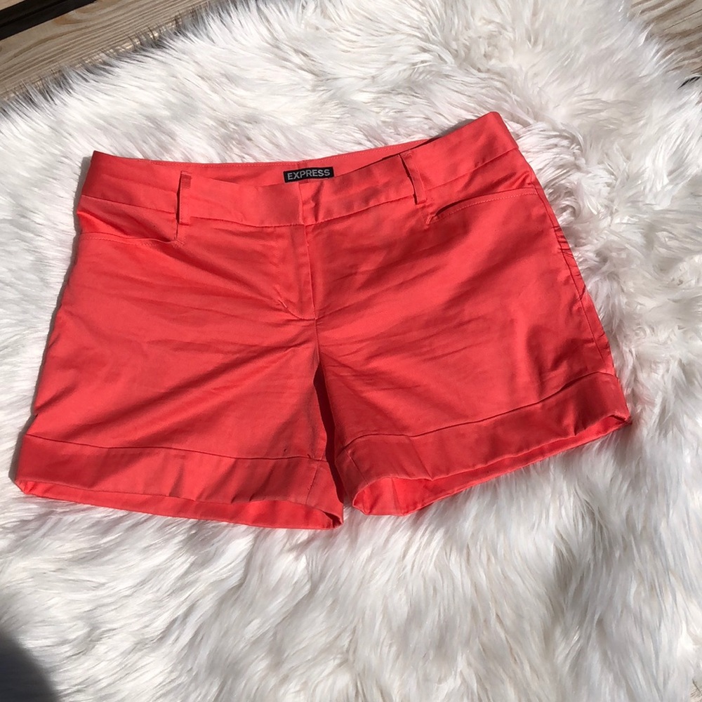 Express hot pink editor shorts